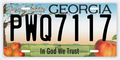GA license plate PWQ7117