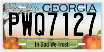 GA license plate PWQ7127