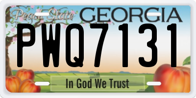 GA license plate PWQ7131