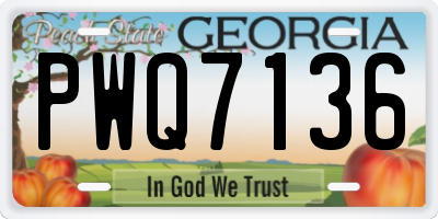 GA license plate PWQ7136