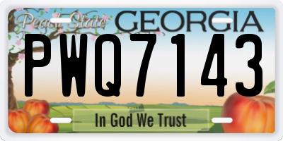 GA license plate PWQ7143