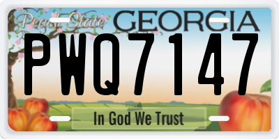 GA license plate PWQ7147
