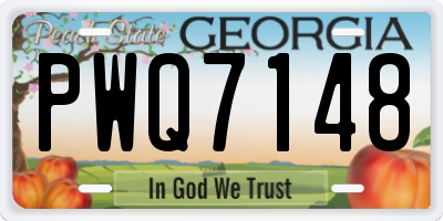 GA license plate PWQ7148