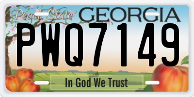 GA license plate PWQ7149
