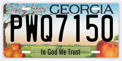 GA license plate PWQ7150
