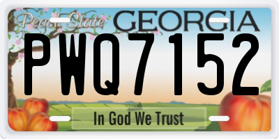 GA license plate PWQ7152