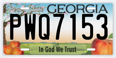 GA license plate PWQ7153