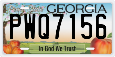 GA license plate PWQ7156