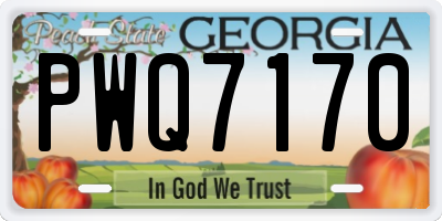 GA license plate PWQ7170