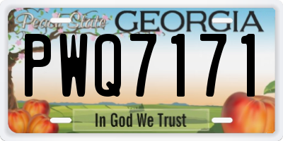 GA license plate PWQ7171