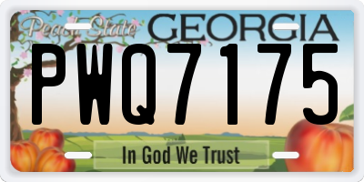 GA license plate PWQ7175