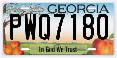 GA license plate PWQ7180