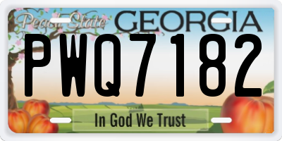 GA license plate PWQ7182