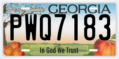 GA license plate PWQ7183