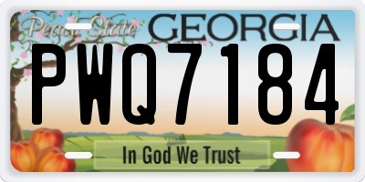 GA license plate PWQ7184