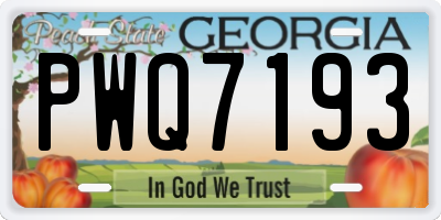 GA license plate PWQ7193