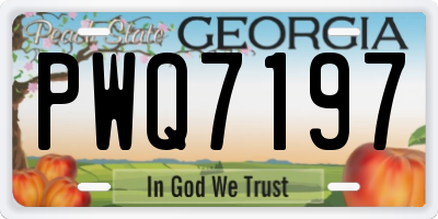 GA license plate PWQ7197