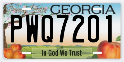 GA license plate PWQ7201