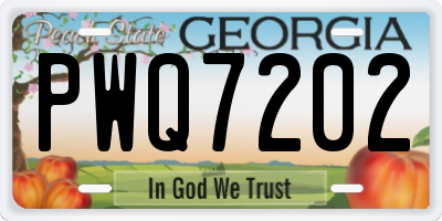 GA license plate PWQ7202