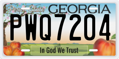 GA license plate PWQ7204