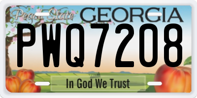 GA license plate PWQ7208