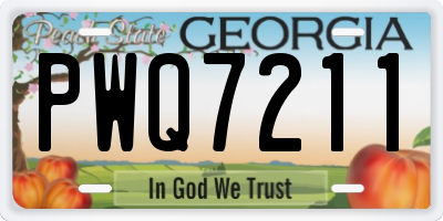 GA license plate PWQ7211