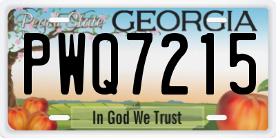 GA license plate PWQ7215