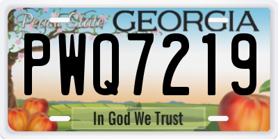 GA license plate PWQ7219