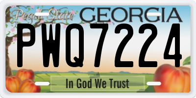 GA license plate PWQ7224
