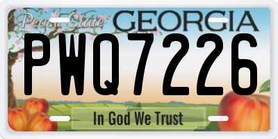 GA license plate PWQ7226