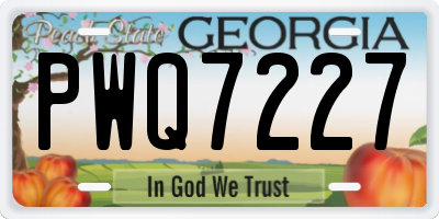 GA license plate PWQ7227