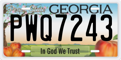 GA license plate PWQ7243