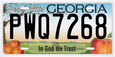 GA license plate PWQ7268