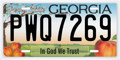 GA license plate PWQ7269