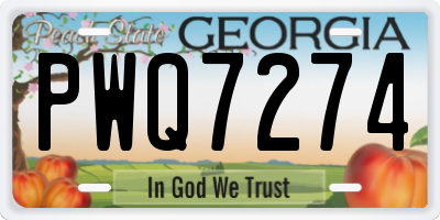 GA license plate PWQ7274