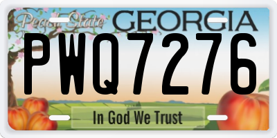 GA license plate PWQ7276
