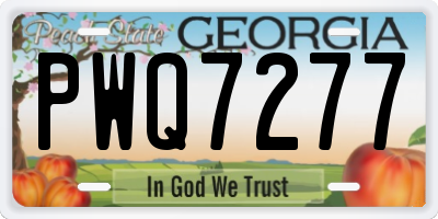 GA license plate PWQ7277