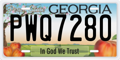 GA license plate PWQ7280