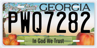 GA license plate PWQ7282