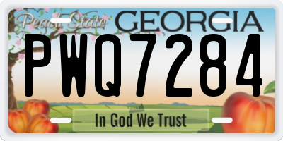 GA license plate PWQ7284