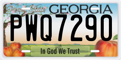 GA license plate PWQ7290