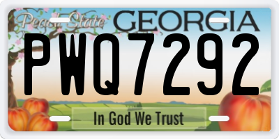 GA license plate PWQ7292