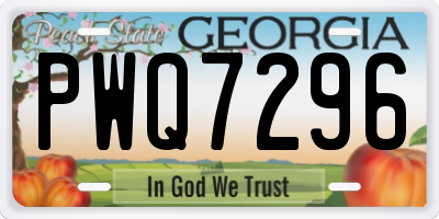 GA license plate PWQ7296