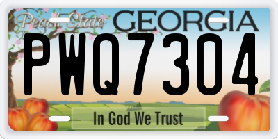 GA license plate PWQ7304