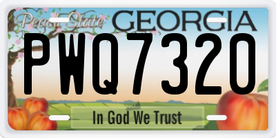 GA license plate PWQ7320