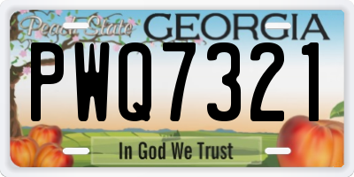 GA license plate PWQ7321