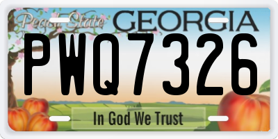 GA license plate PWQ7326