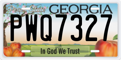 GA license plate PWQ7327