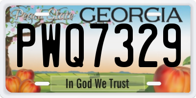 GA license plate PWQ7329