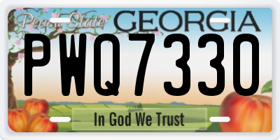 GA license plate PWQ7330